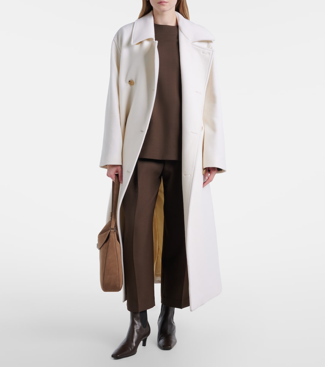 Schultertasche Tondo Large aus Veloursleder | Savette