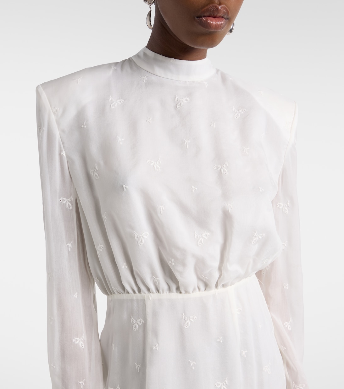 Embroidered silk, wool and cotton-blend midi dress | Magda Butrym