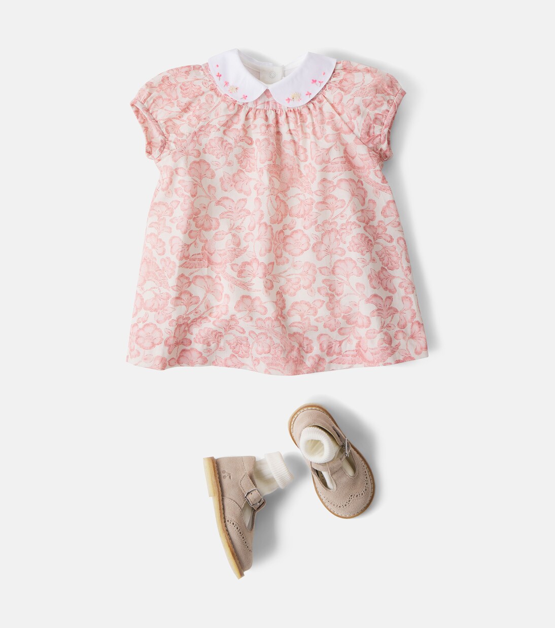 Baby Cachouli floral cotton dress and bloomers set | Bonpoint
