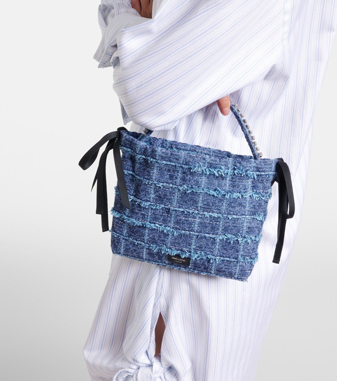 Drawstring Mini embellished top-handle bag | Jimmy Choo