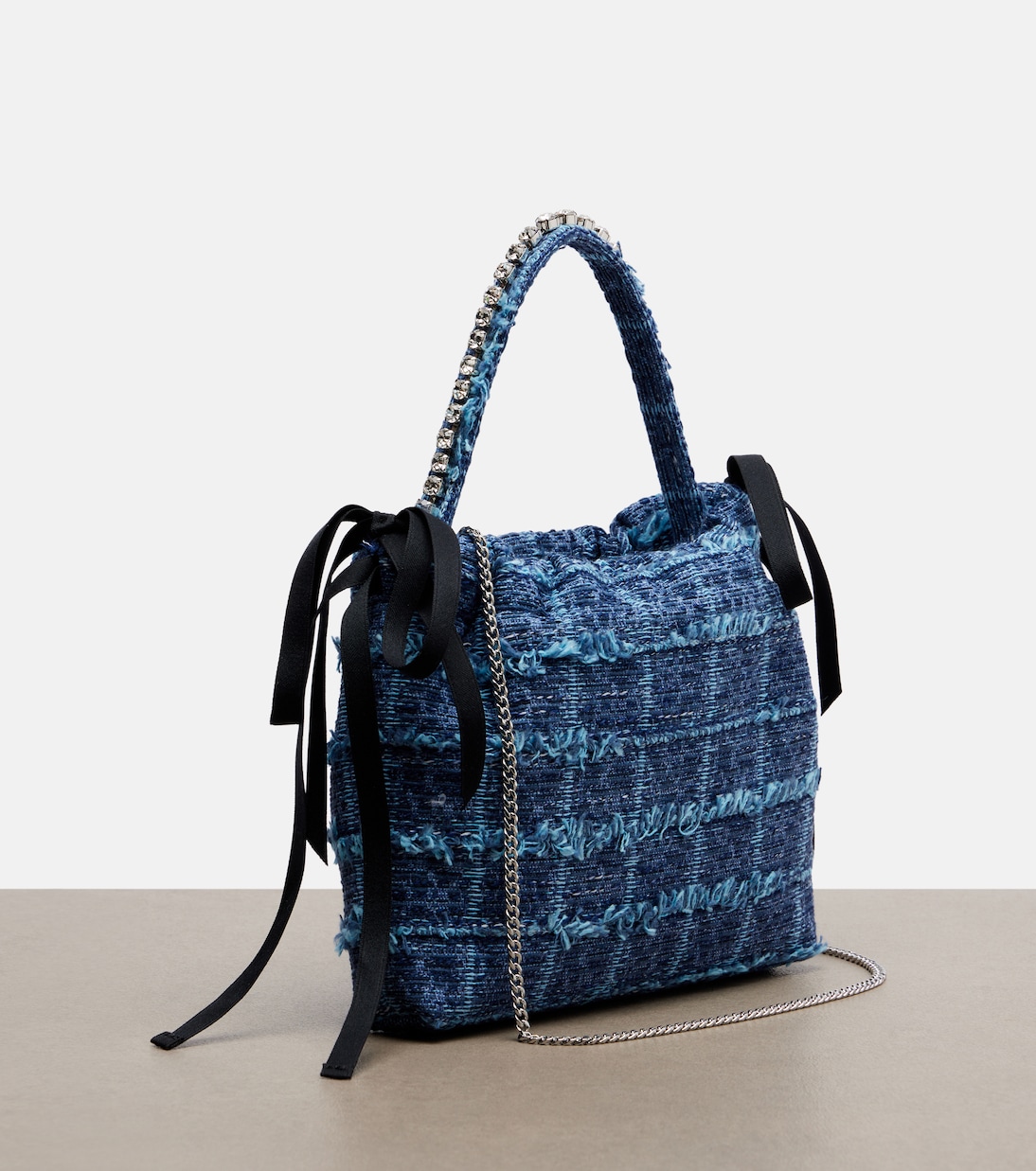 Drawstring Mini embellished top-handle bag | Jimmy Choo