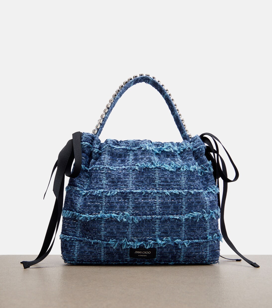 Drawstring Mini embellished top-handle bag | Jimmy Choo