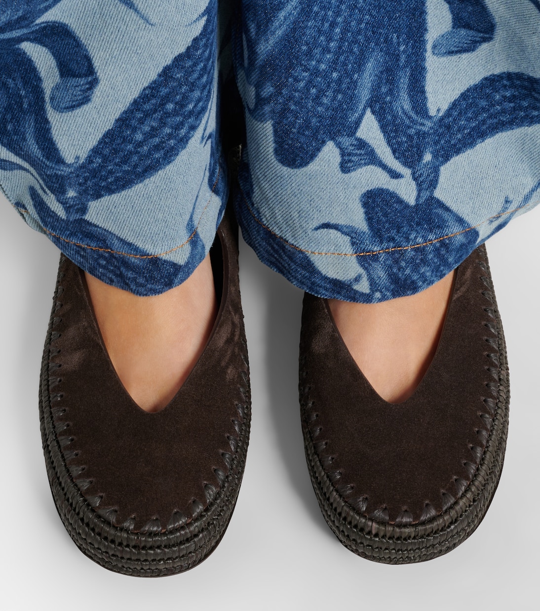 Paula's Ibiza Rio suede ballet flats | Loewe