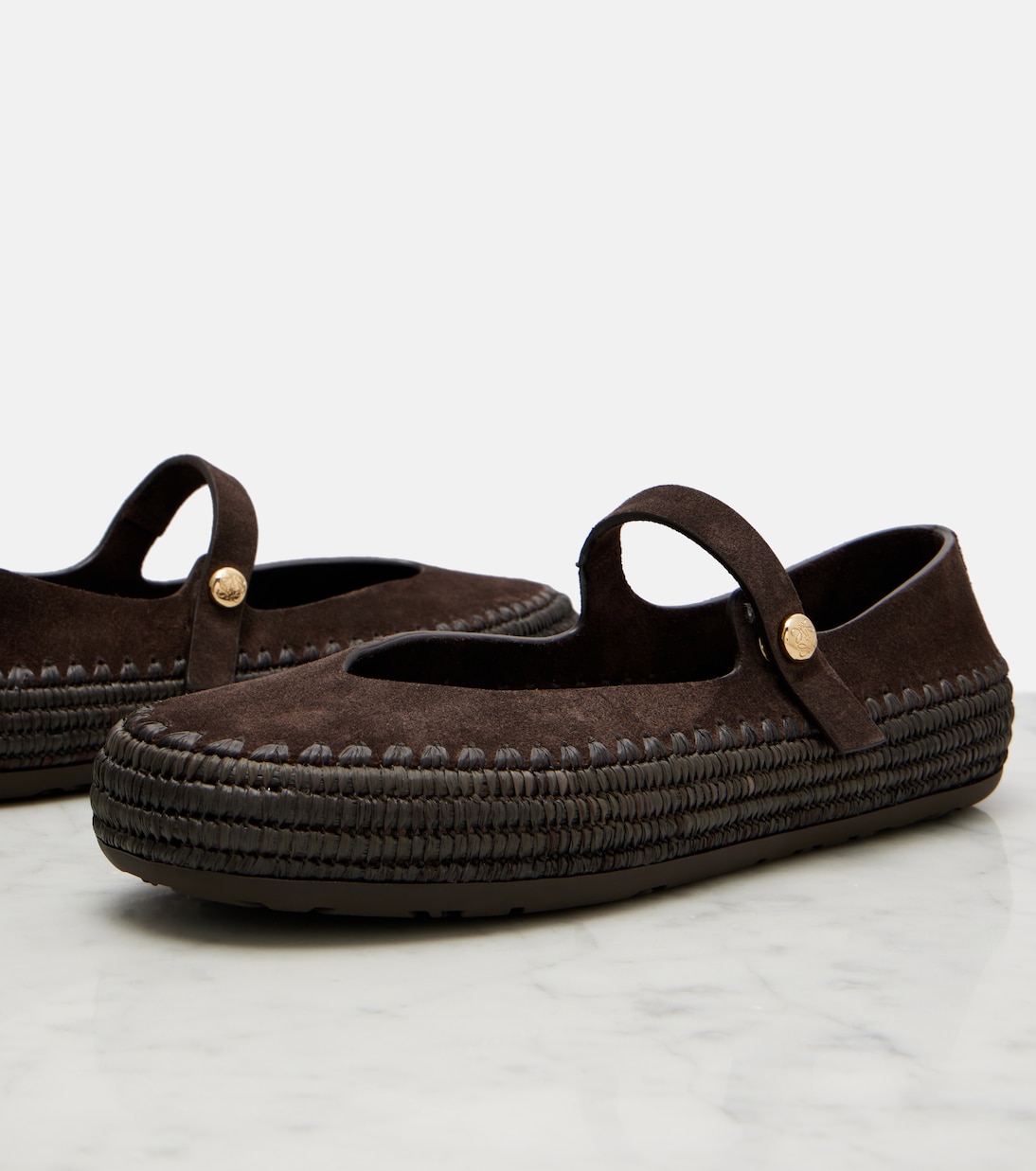 Paula's Ibiza Rio suede ballet flats | Loewe