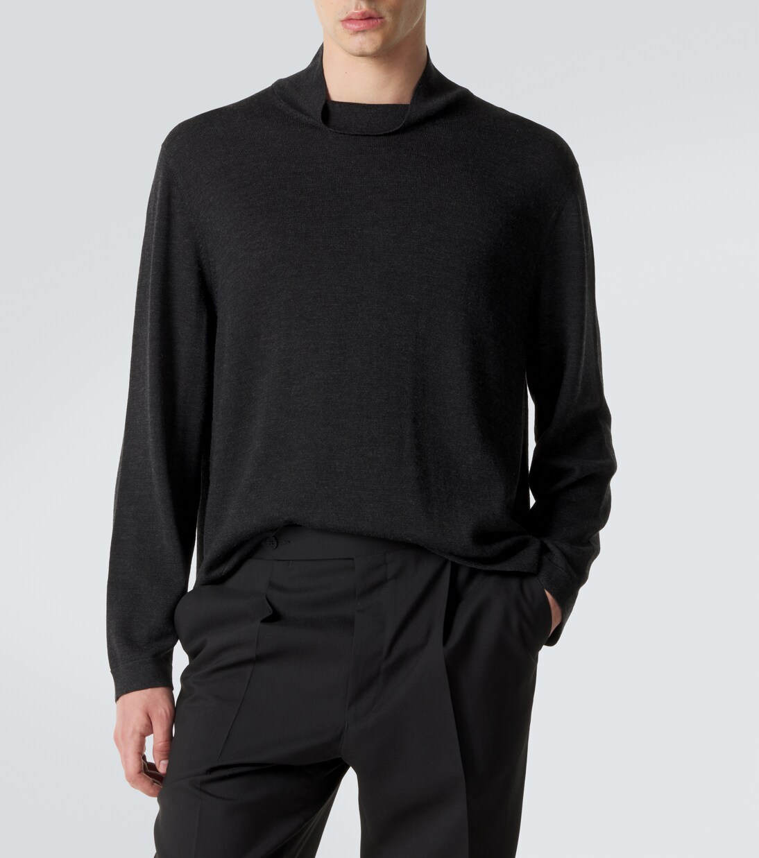 Jersey de cuello alto de lana y seda | Stòffa