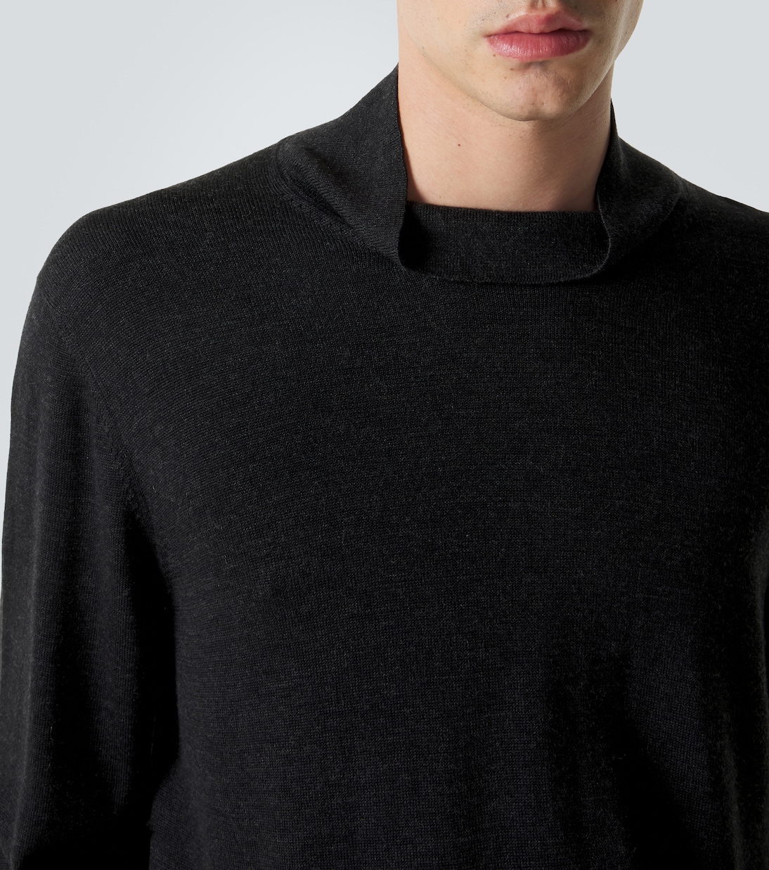 Jersey de cuello alto de lana y seda | Stòffa