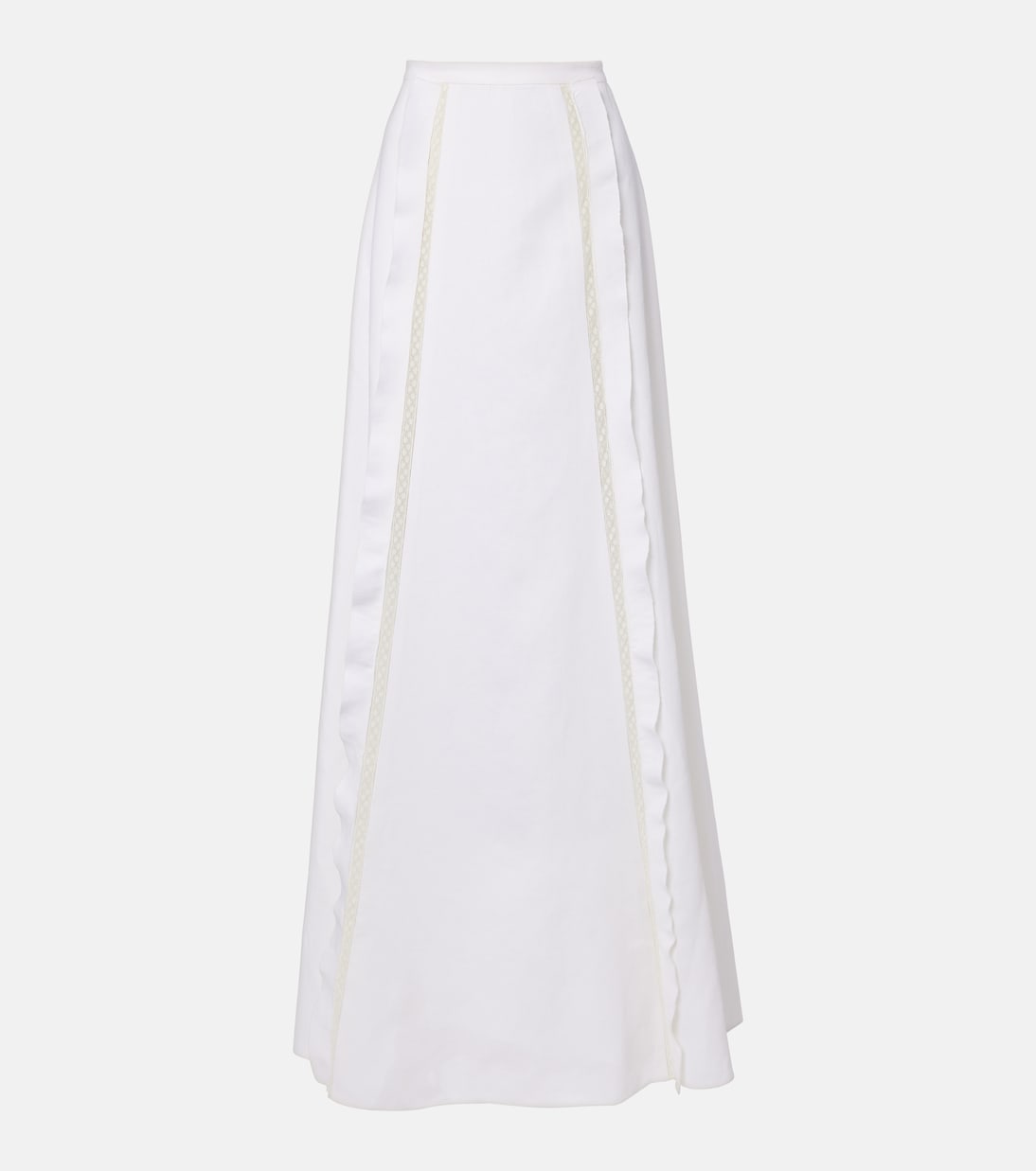 Jupe longue en lin à dentelle | Valentino