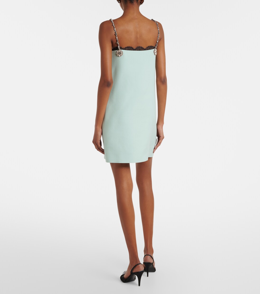 Vestido corto de Crepe Couture adornado | Valentino