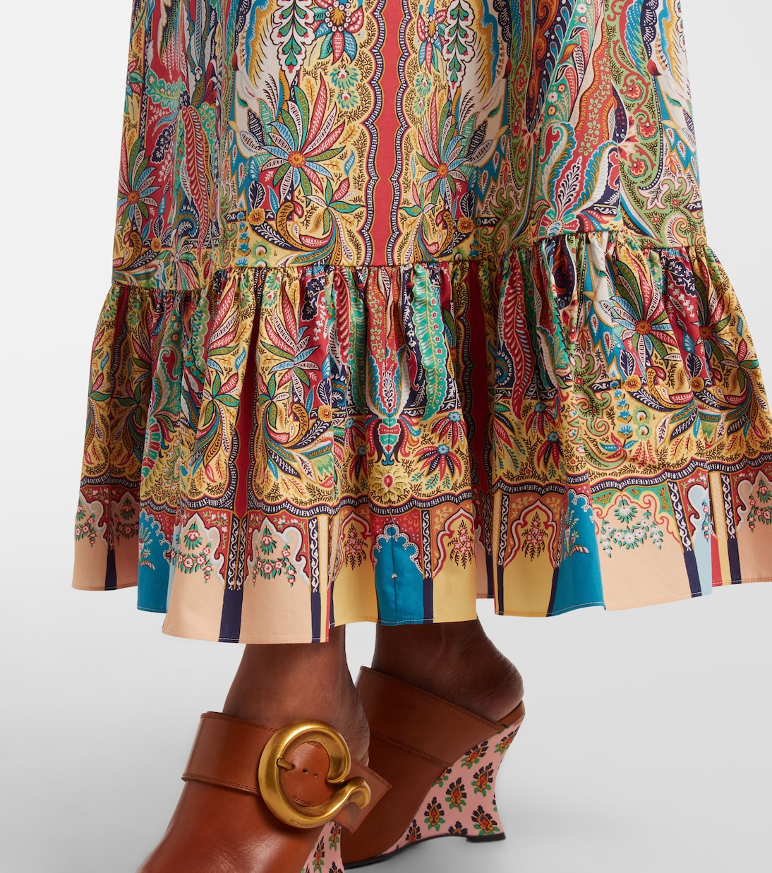 Belted printed cotton maxi dress | Etro