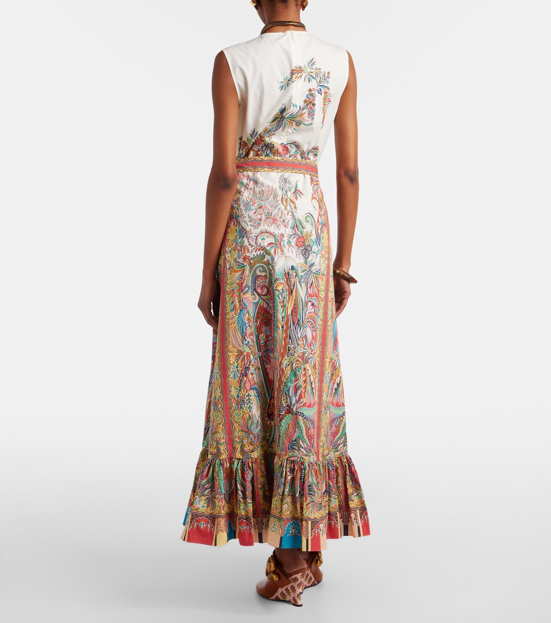 Belted printed cotton maxi dress | Etro