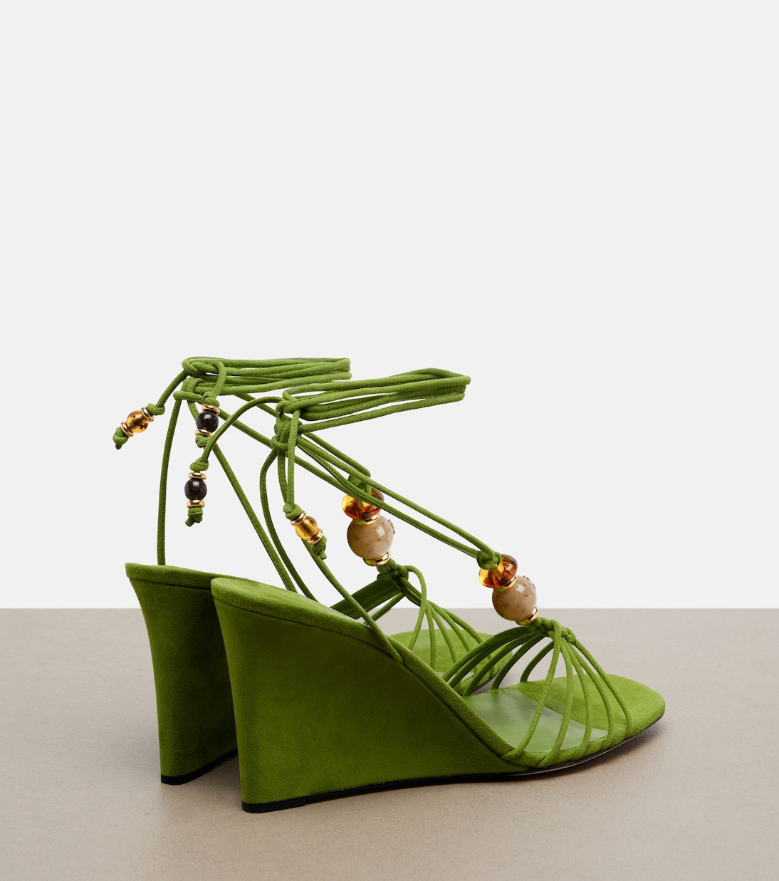 Lola embellished suede wedge sandals | Jimmy Choo
