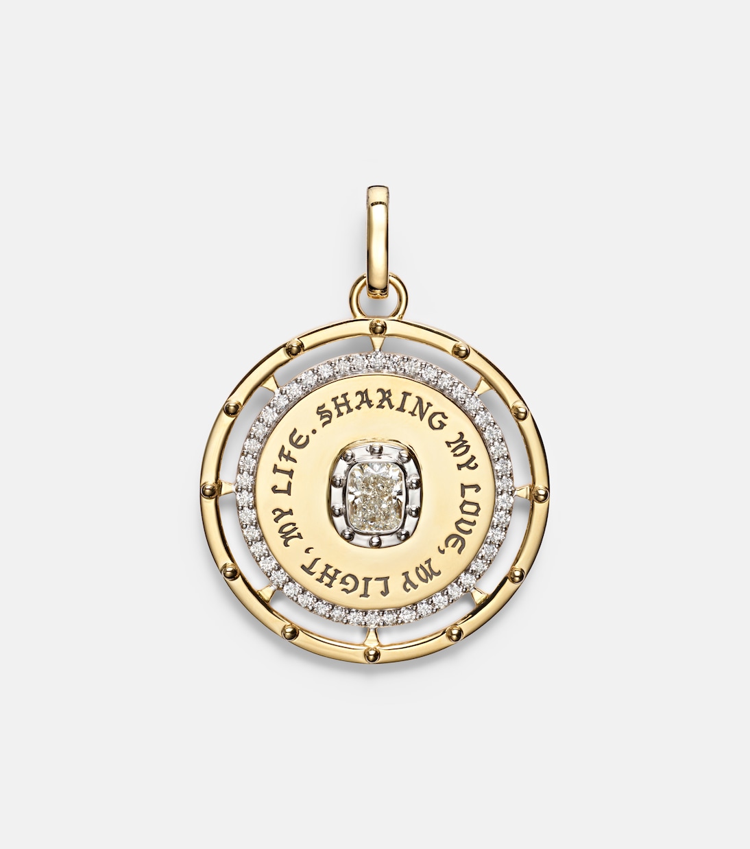 True Love Lovestruck Commitment Large 18kt gold pendant with diamonds | FoundRae