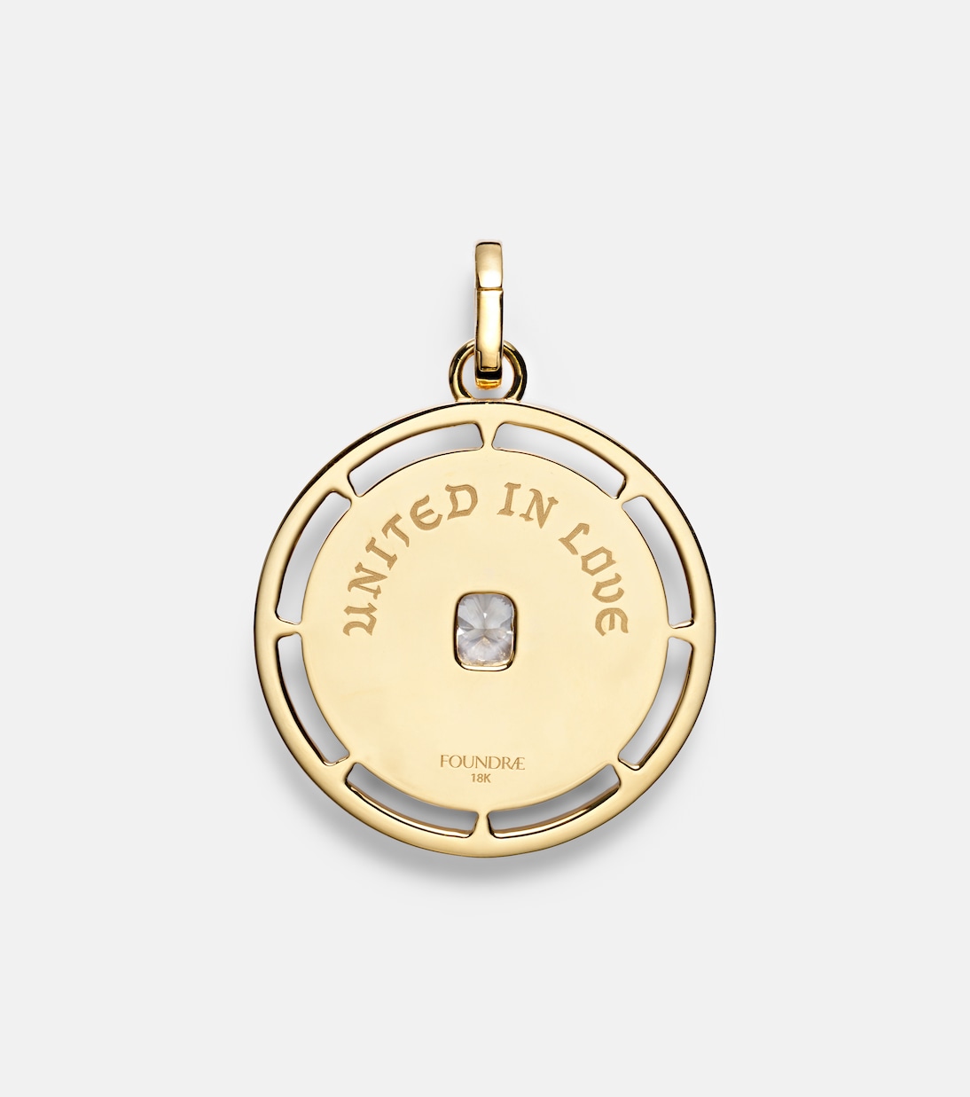 True Love Lovestruck Commitment Large 18kt gold pendant with diamonds | FoundRae