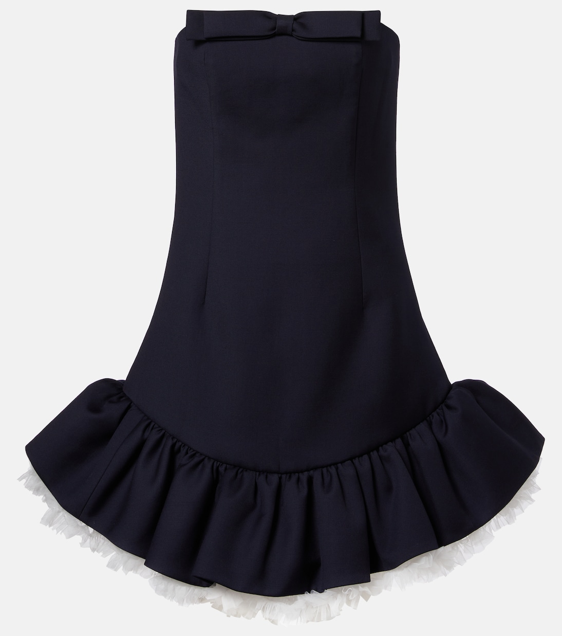 Bow-detail ruffled wool minidress | Shushu/Tong