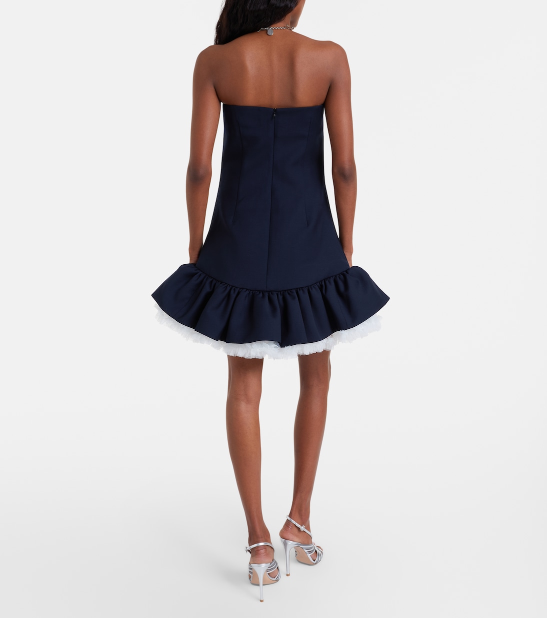Bow-detail ruffled wool minidress | Shushu/Tong