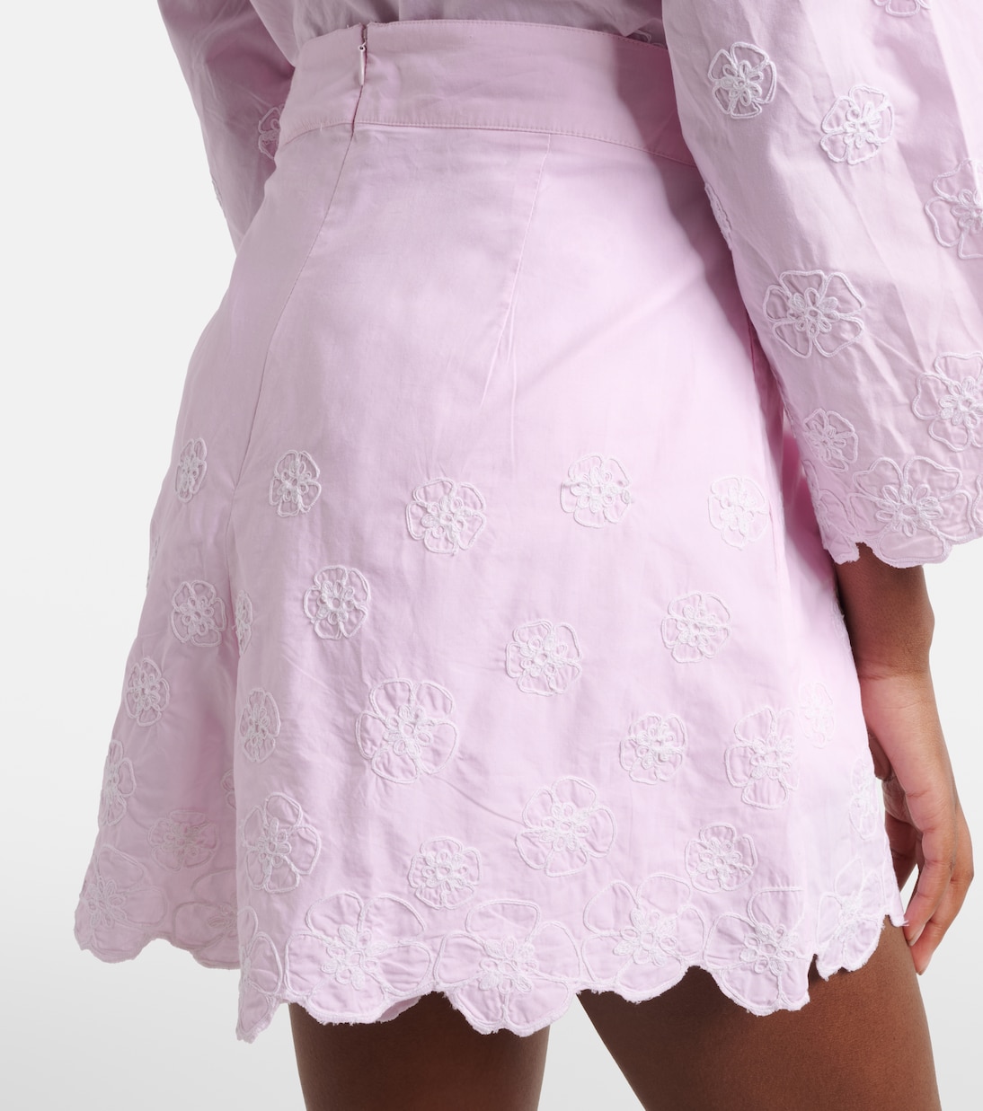 Embroidered cotton poplin shorts | Juliet Dunn