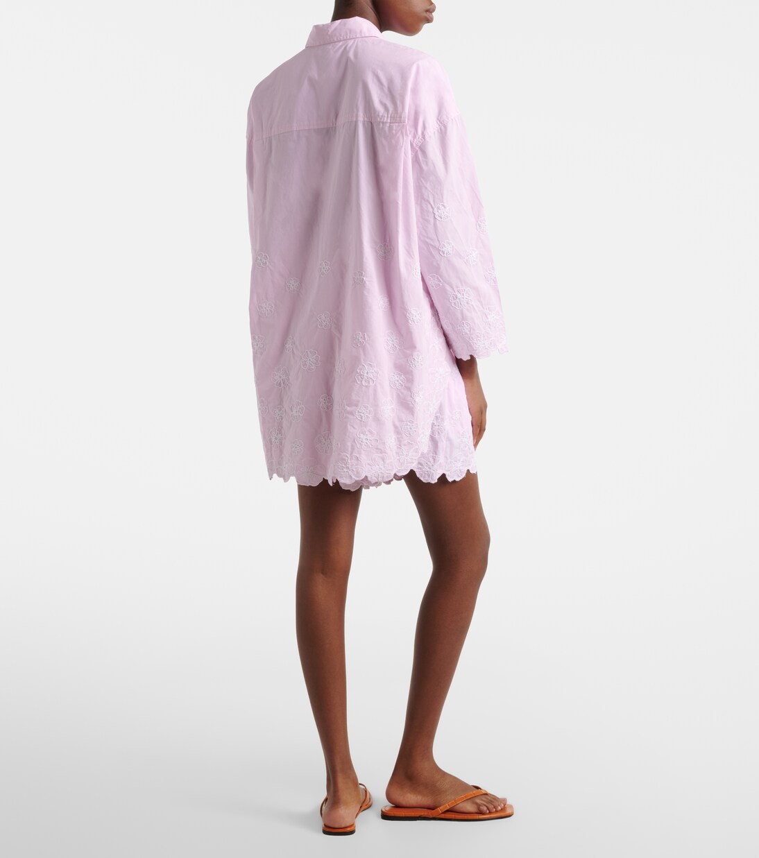 Embroidered cotton poplin shorts | Juliet Dunn