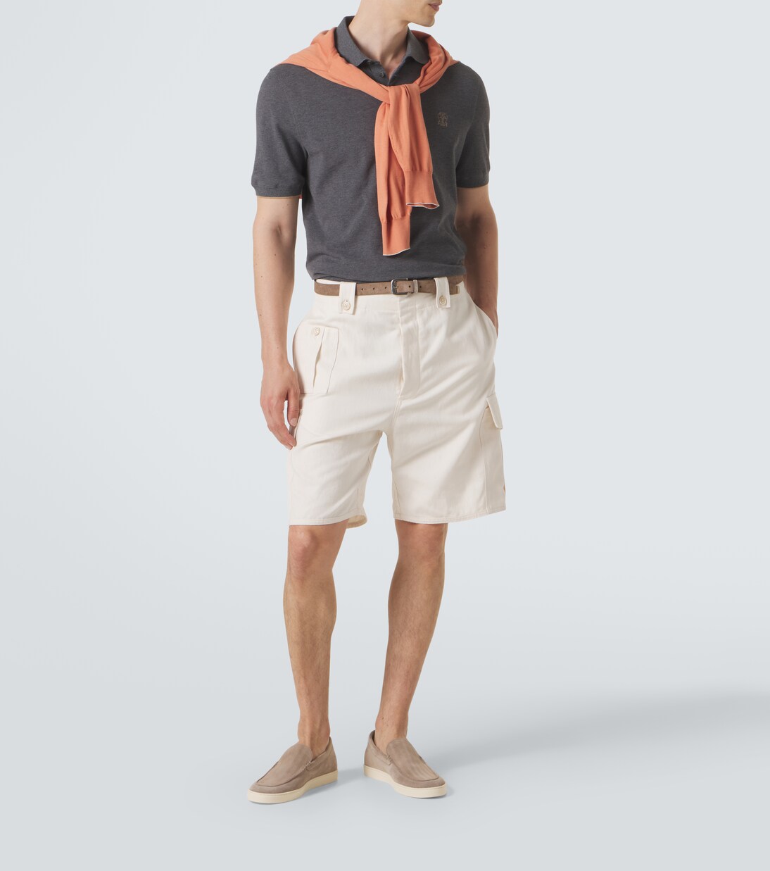 Chevron suede slip-on shoes | Brunello Cucinelli
