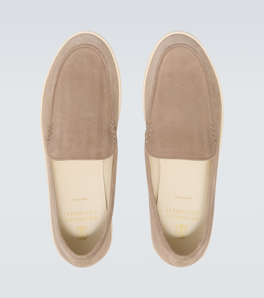 Chevron suede slip-on shoes | Brunello Cucinelli