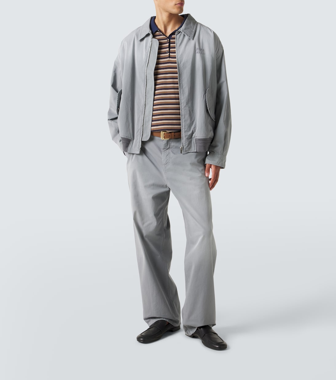 Pantaloni a gamba larga in twill di cotone | Miu Miu