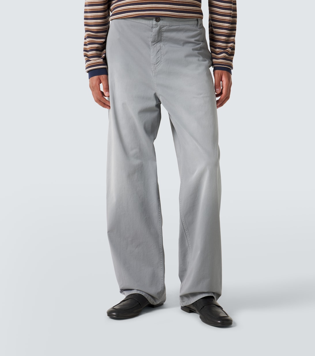 Pantaloni a gamba larga in twill di cotone | Miu Miu