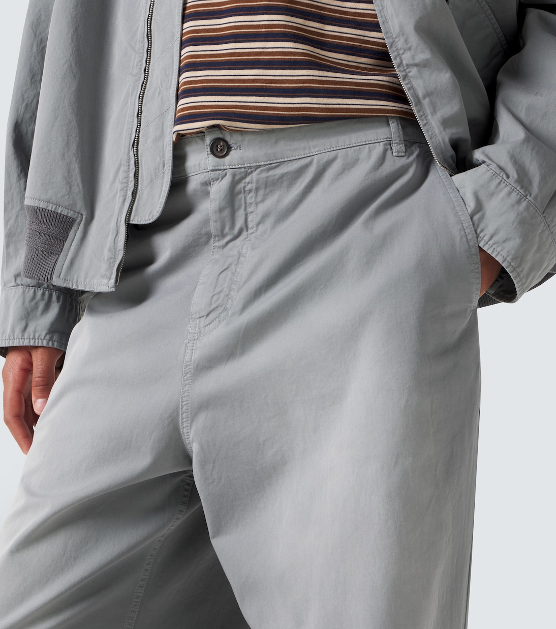 Pantaloni a gamba larga in twill di cotone | Miu Miu