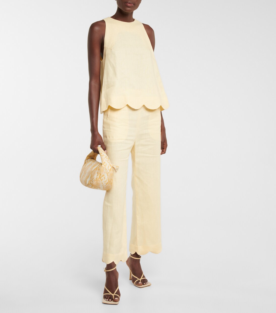 Pantalon droit taille haute en lin | Lisa Marie Fernandez