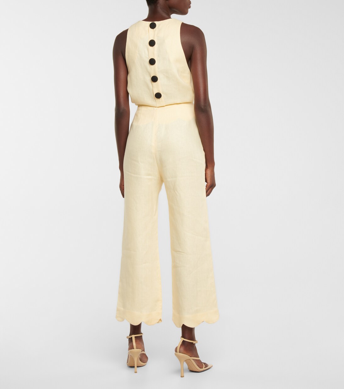 Pantalon droit taille haute en lin | Lisa Marie Fernandez