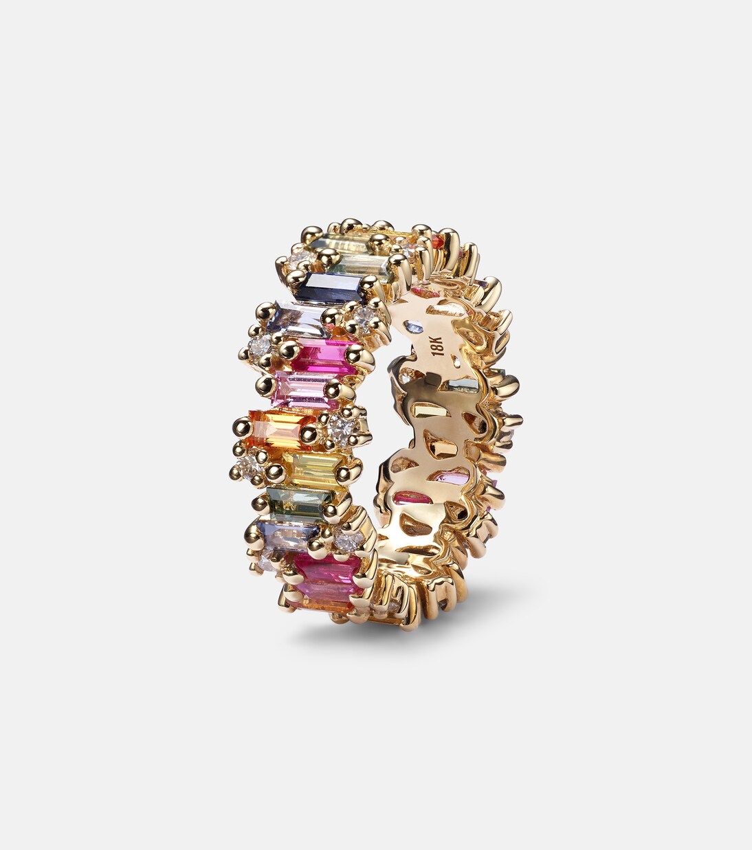 Ring Audrey aus 18kt Gelbgold (750/1000) mit Diamanten und Saphiren | Suzanne Kalan