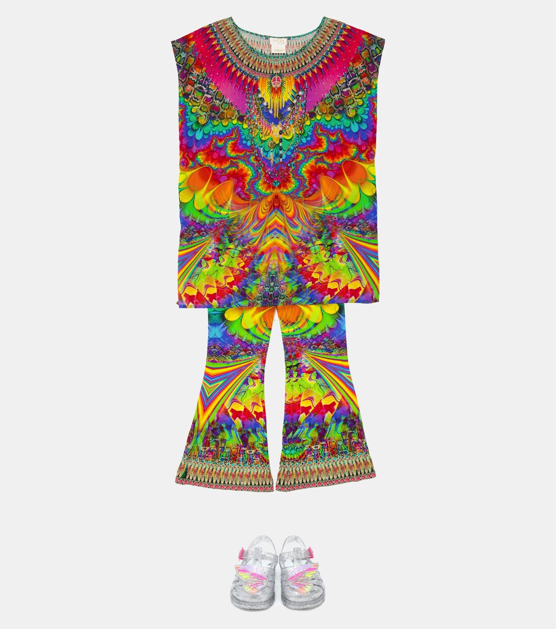 Printed high-rise flared leggings | Camilla Kids