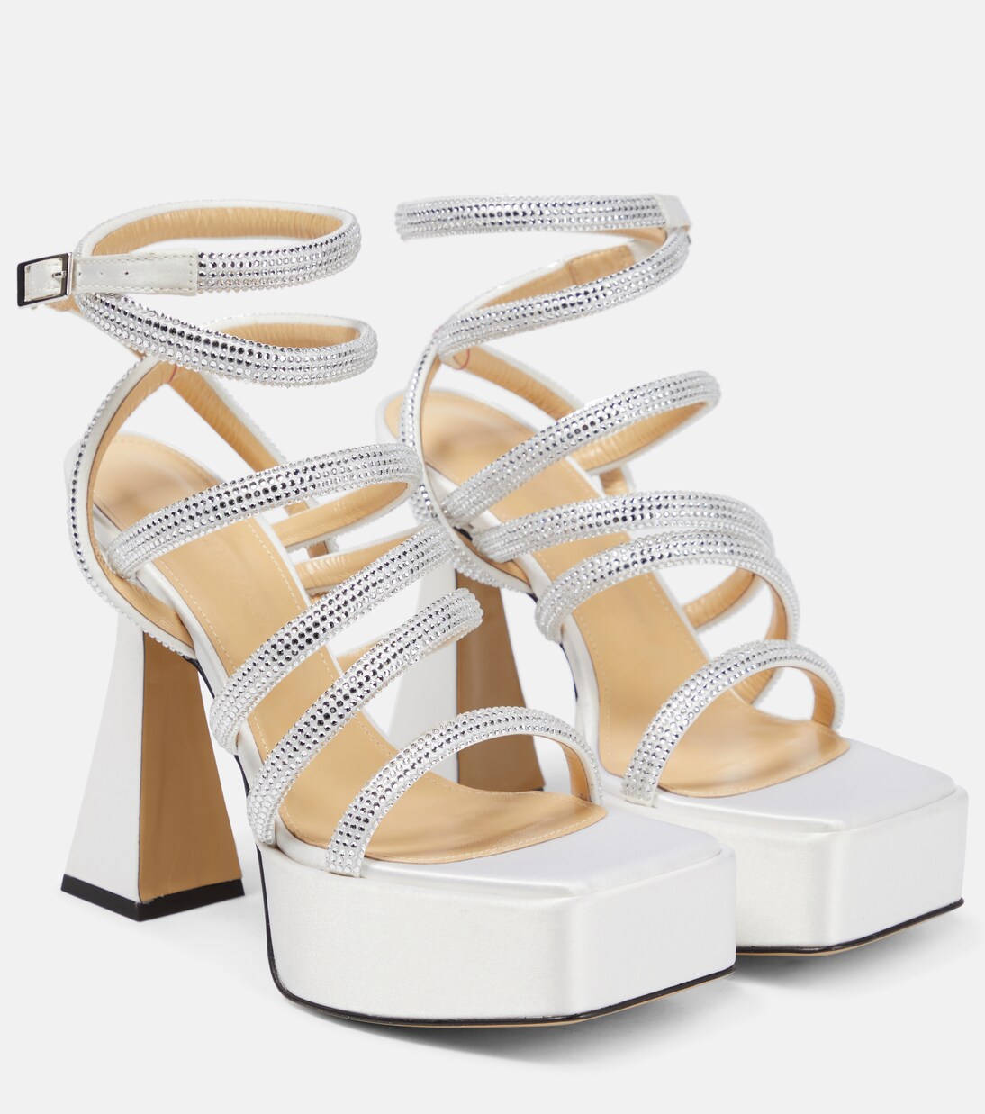 Sandalias con plataforma Sydney de satén | Mach & Mach