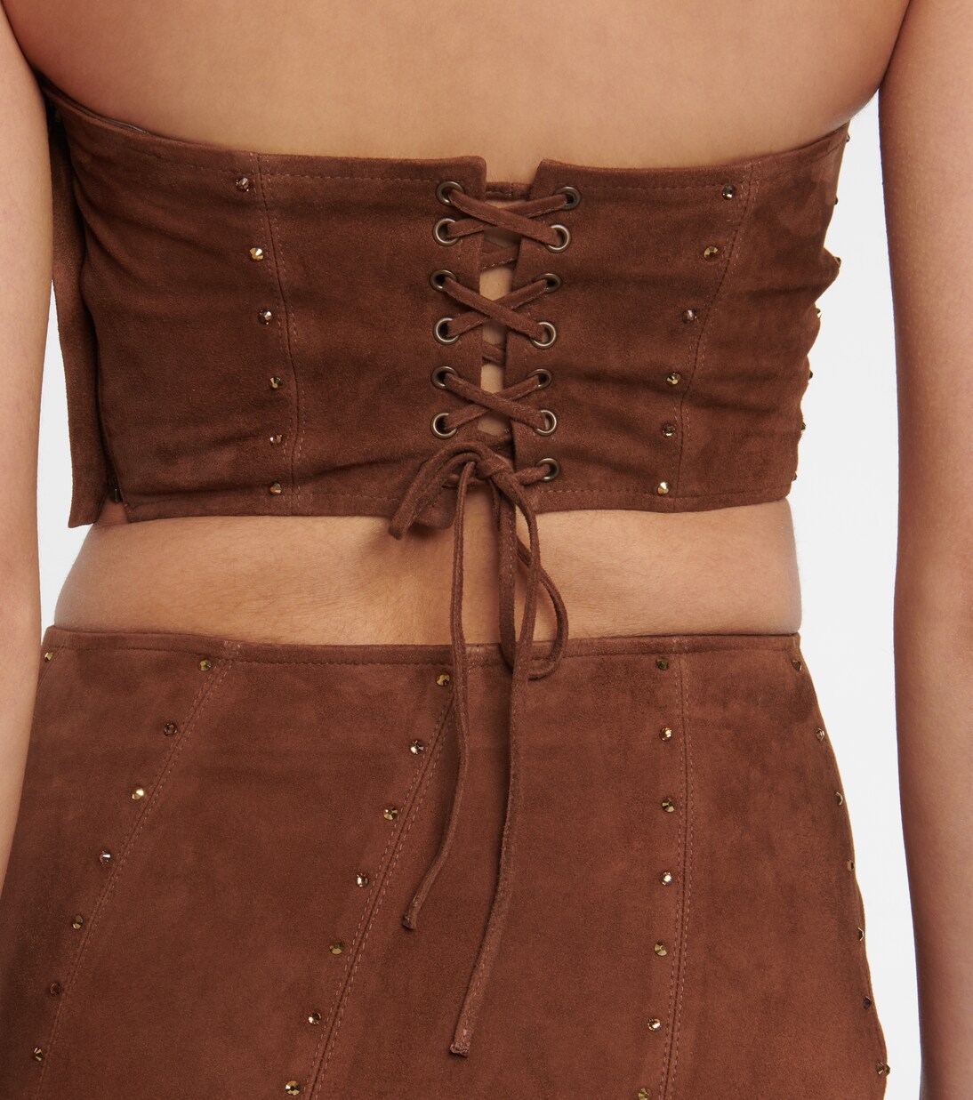 Cropped-Top aus Veloursleder | Alessandra Rich