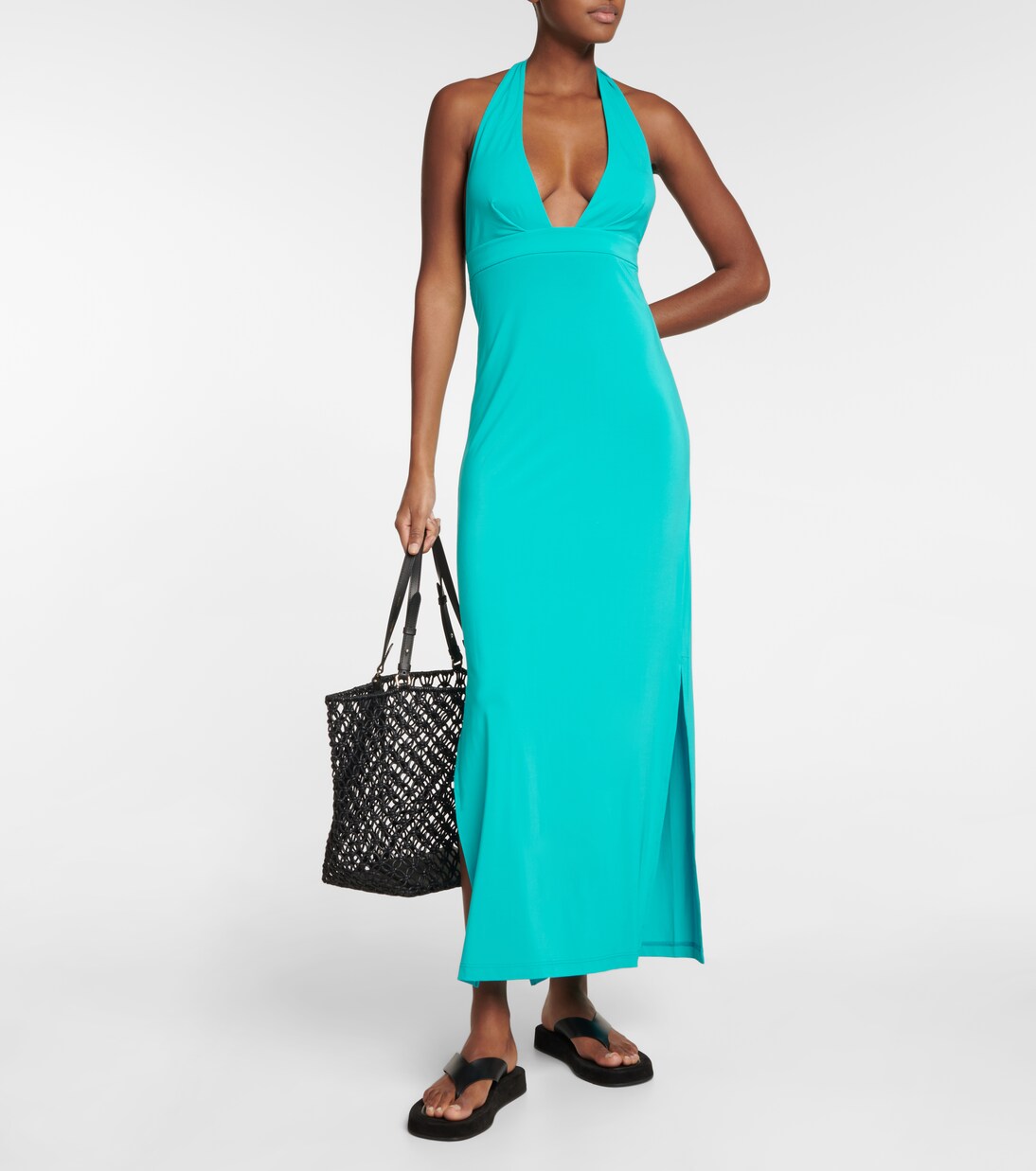 Vestido de jersey con cuello halter | Max Mara