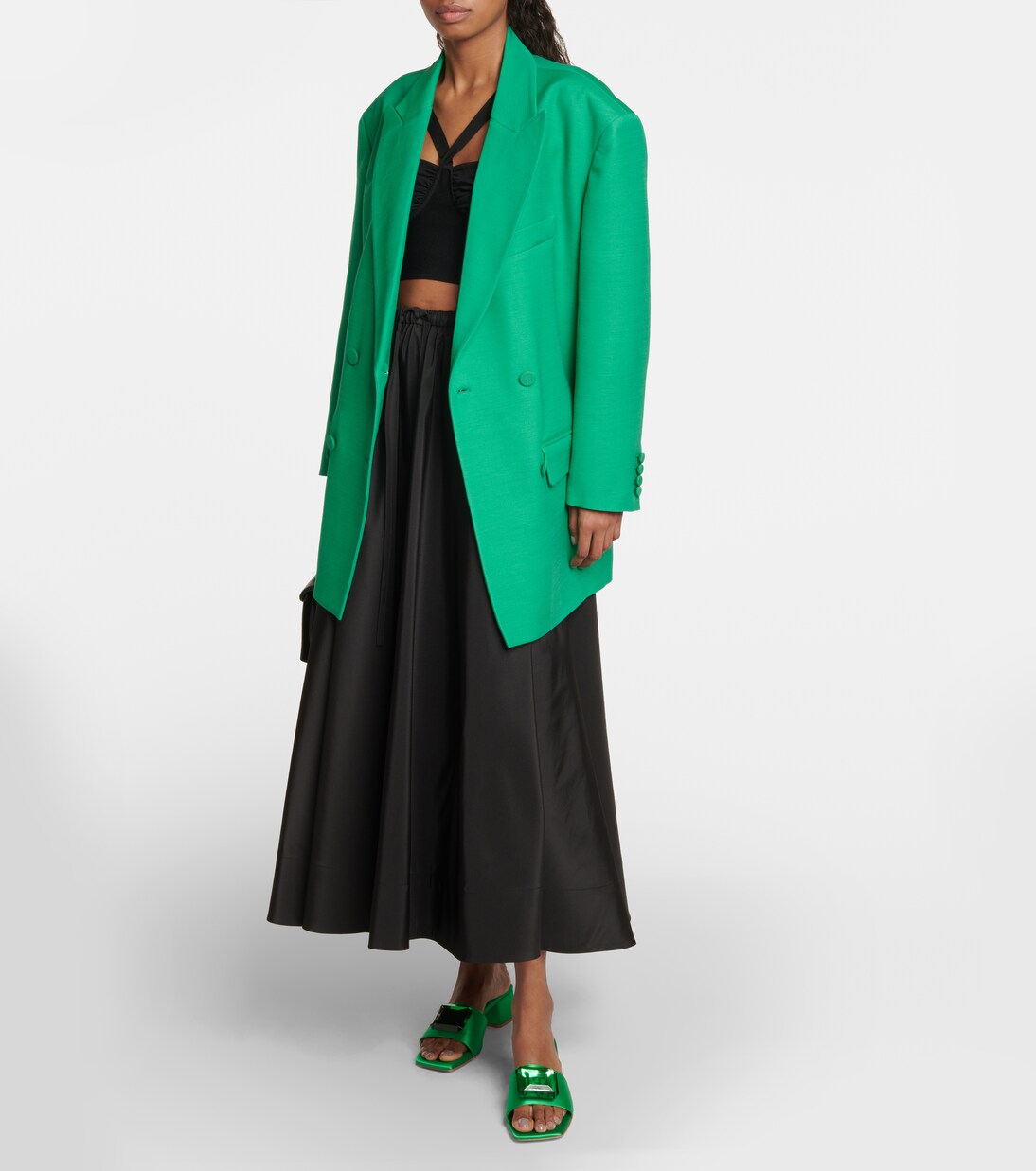 Verzierte Pantoletten Jaipur 55 aus Satin | Gianvito Rossi