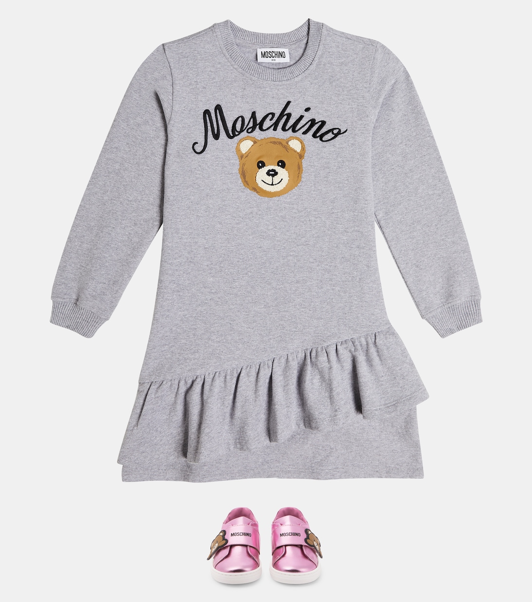 Teddy Bear cotton-blend sweatshirt dress | Moschino Kids