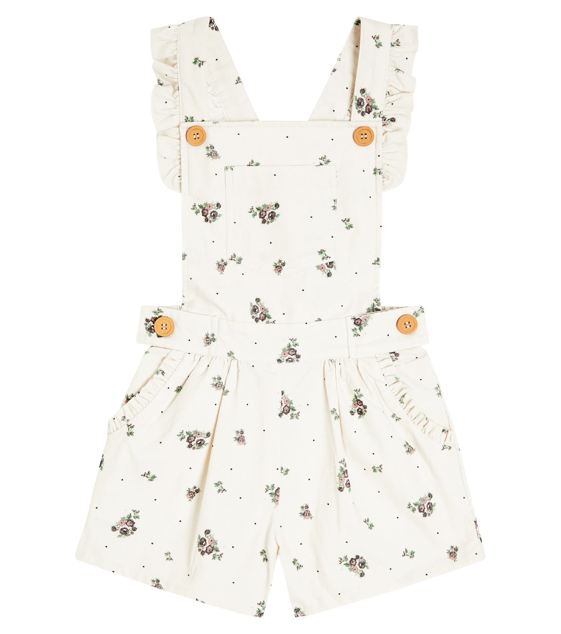 Hana floral ruffled cotton playsuit | C'era Una Volta