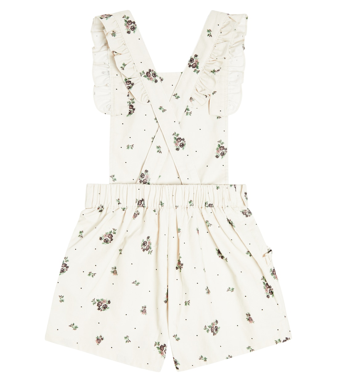 Hana floral ruffled cotton playsuit | C'era Una Volta