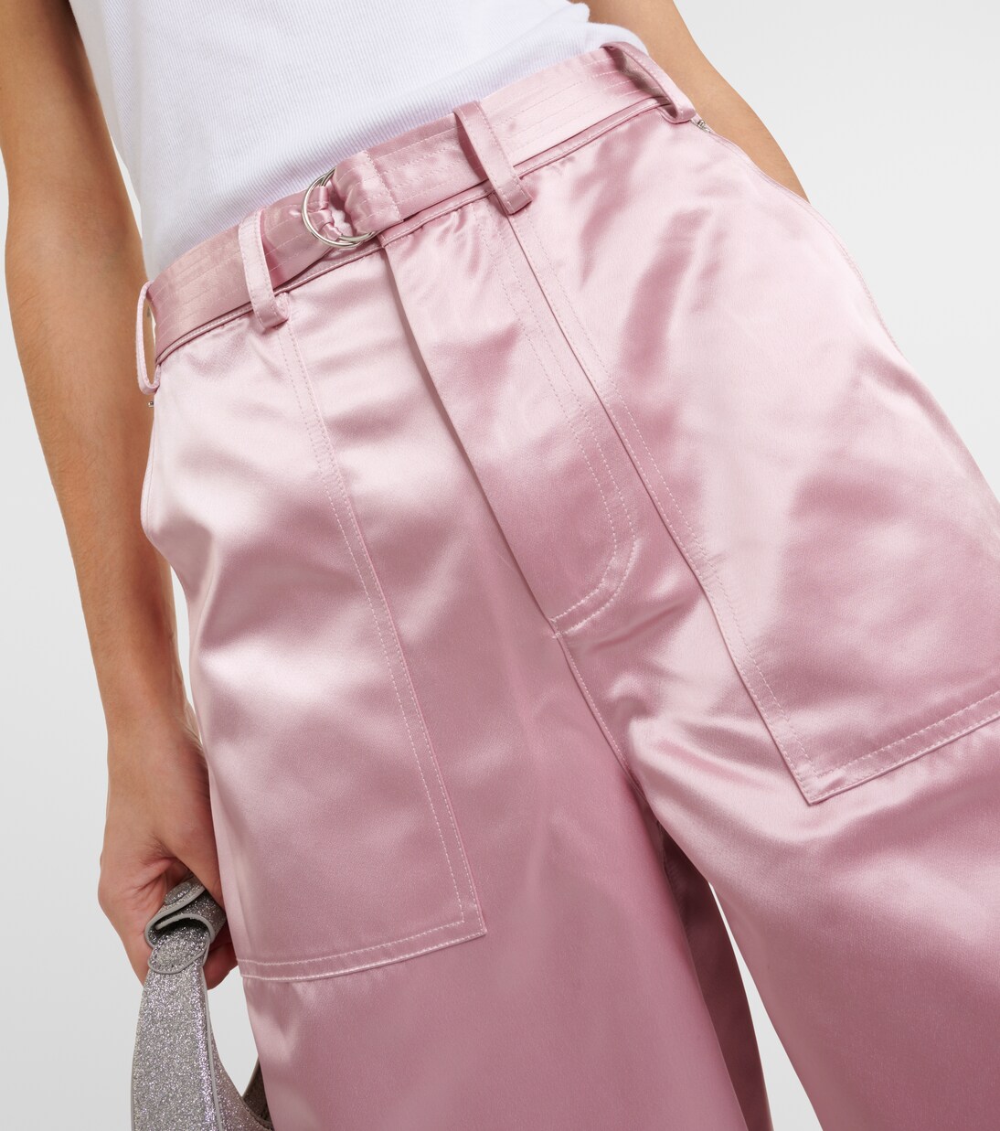 Pantalon ample Shay en satin | Staud