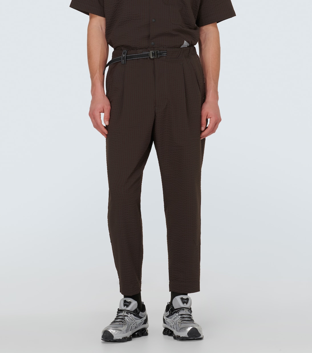 Pantaloni regular in seersucker | And Wander