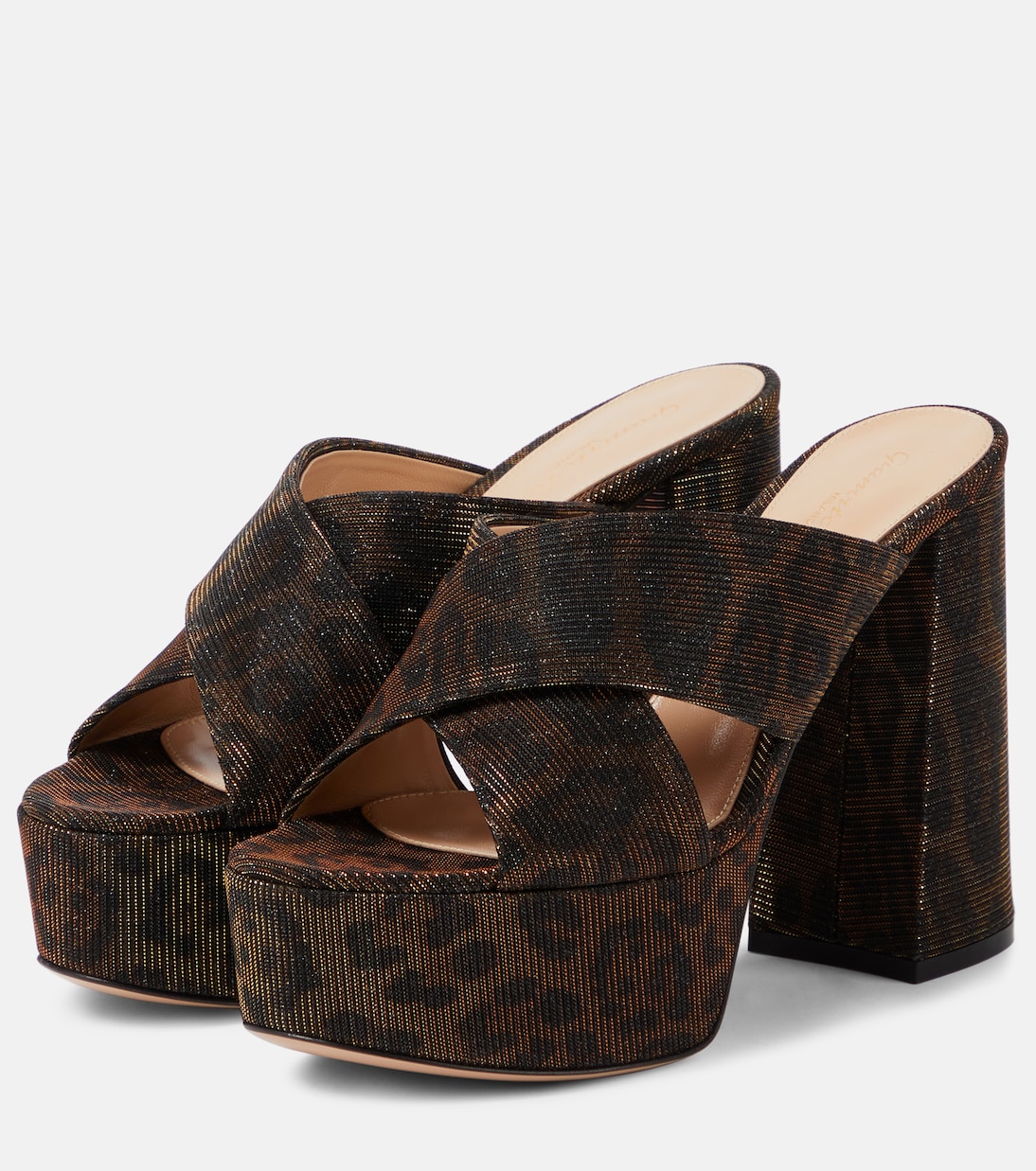 Bedruckte Plateau-Pantoletten | Gianvito Rossi