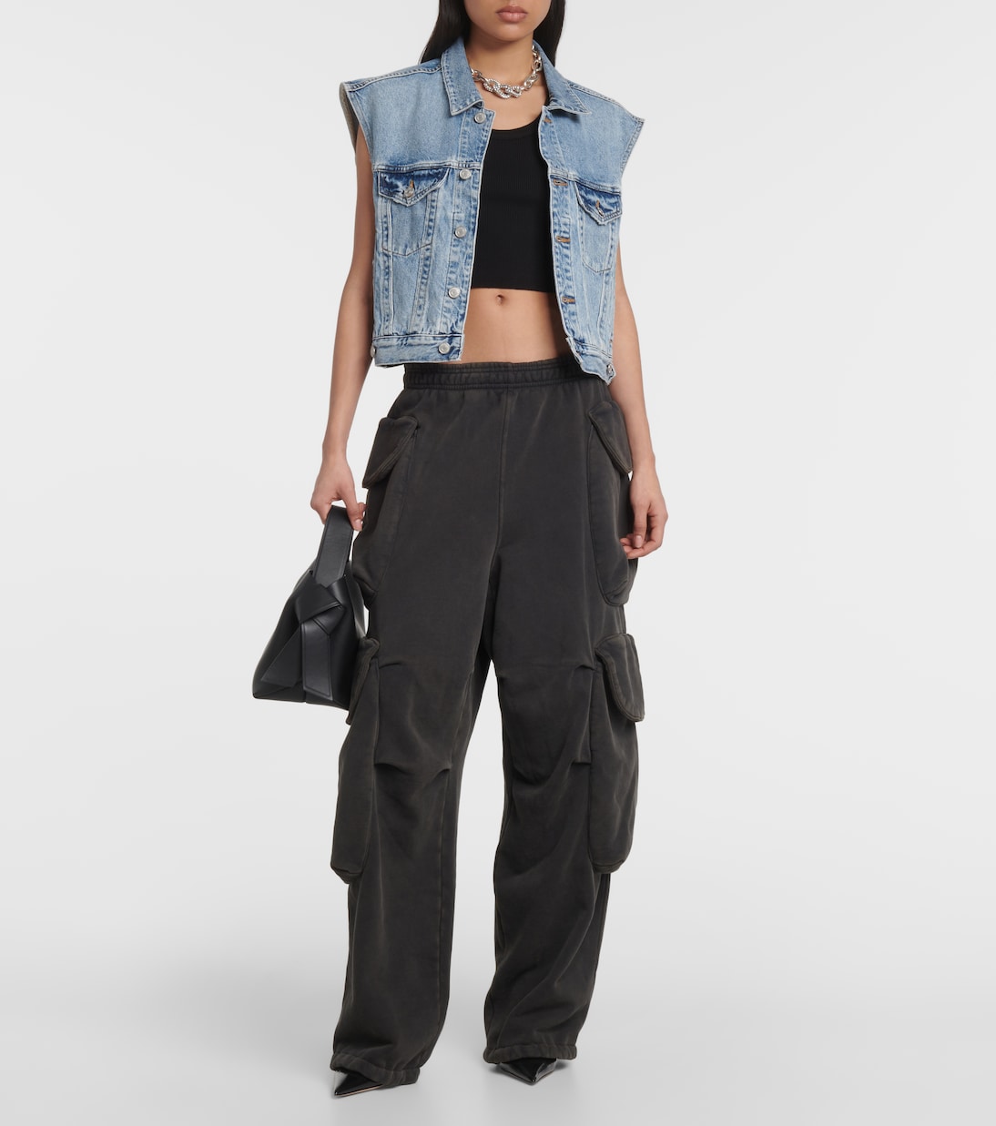Cropped-Top aus Rippstrick | Agolde