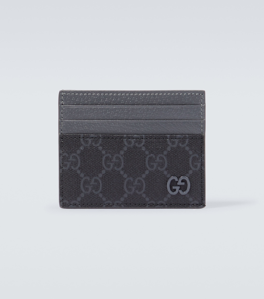 Leather-trimmed GG canvas card holder | Gucci