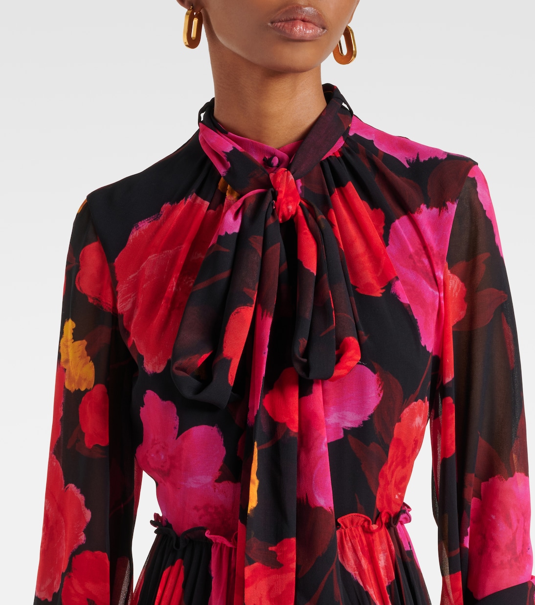 Floral pleated voile gown | Erdem