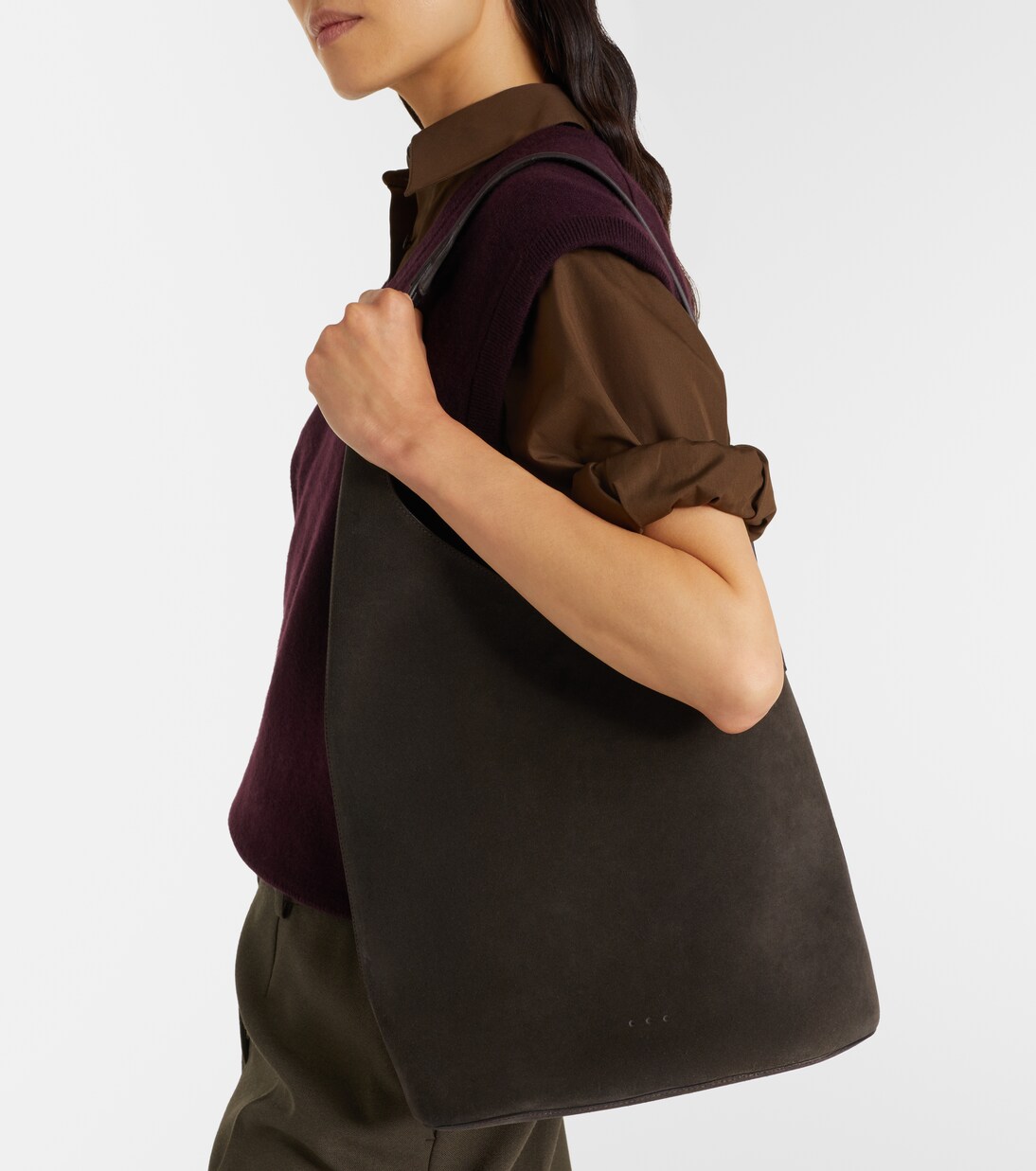 Lune Large suede tote bag | Aesther Ekme