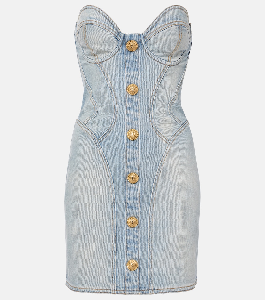 Denim bustier dress | Balmain