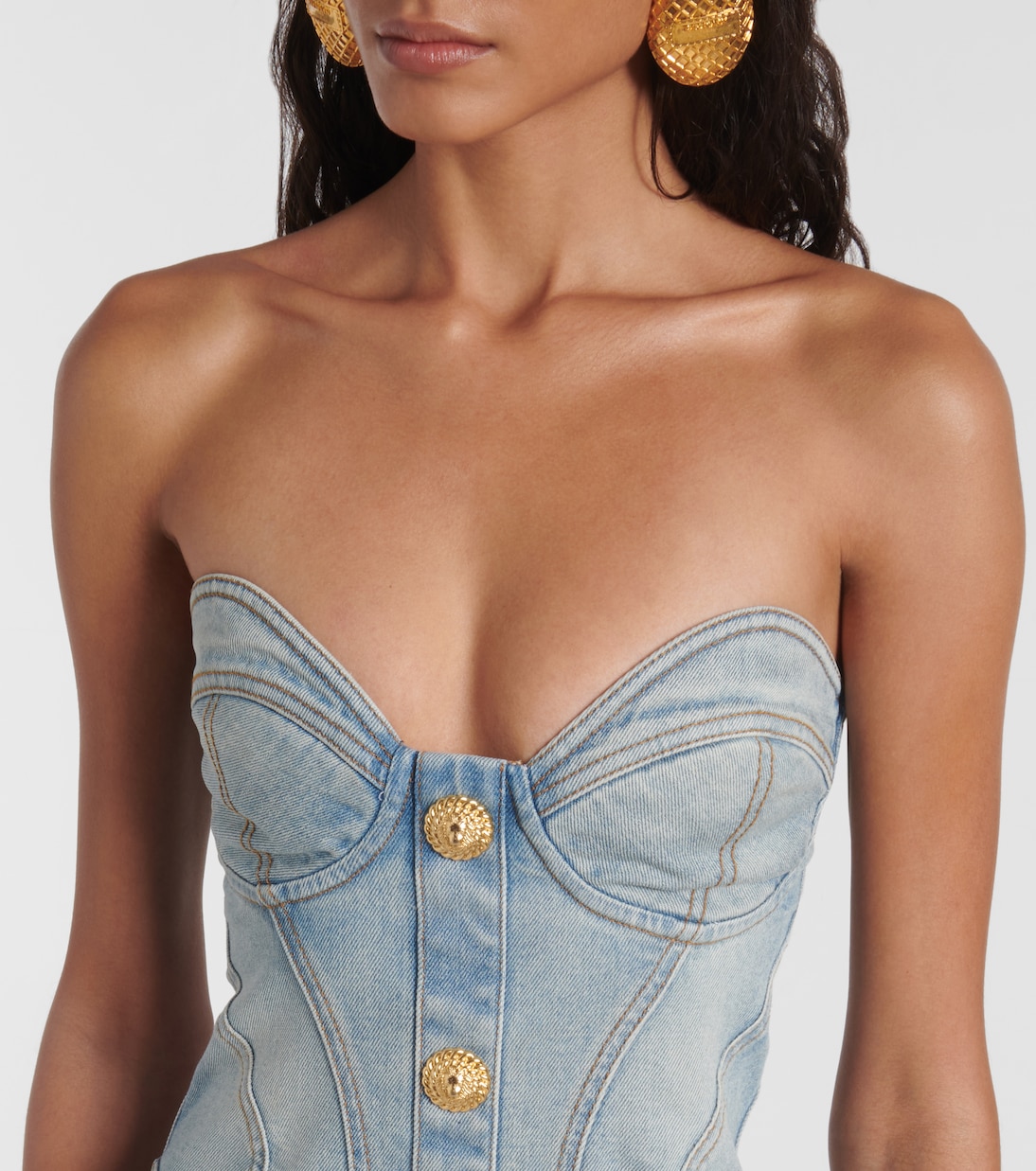 Denim bustier dress | Balmain