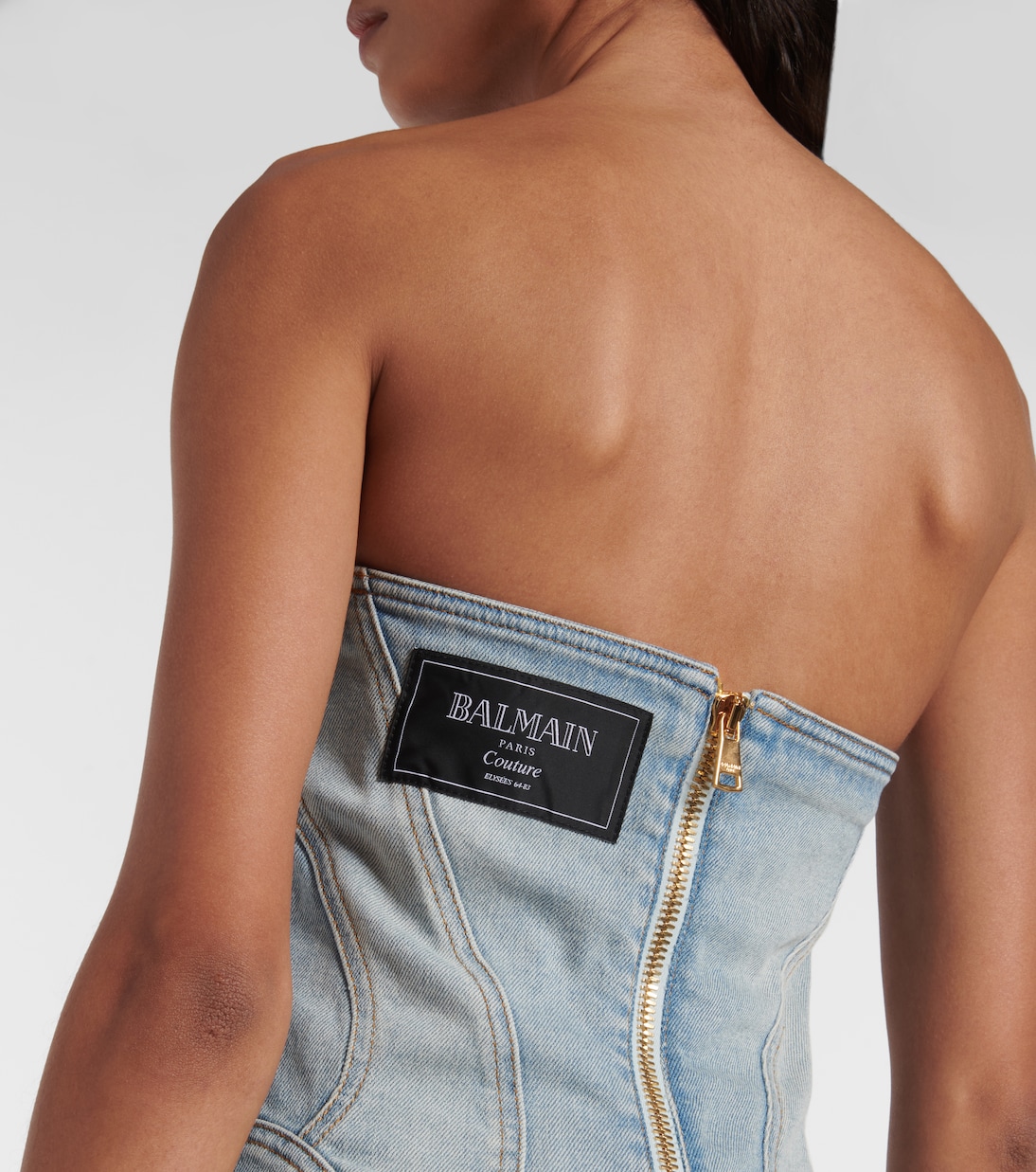 Denim bustier dress | Balmain