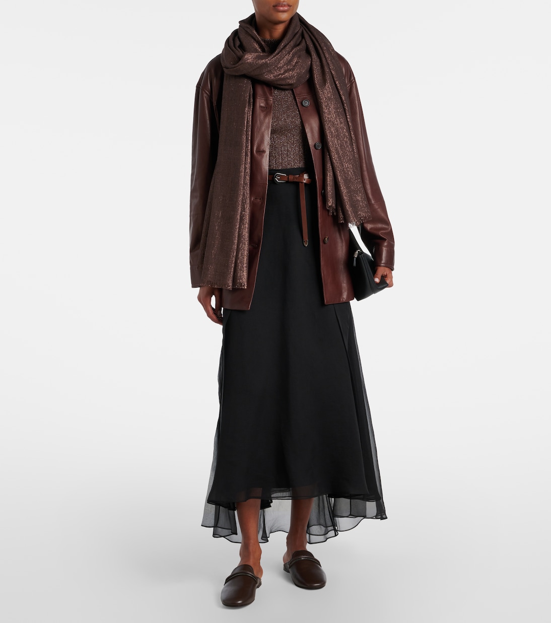 Midirock aus Seidensatin | Brunello Cucinelli