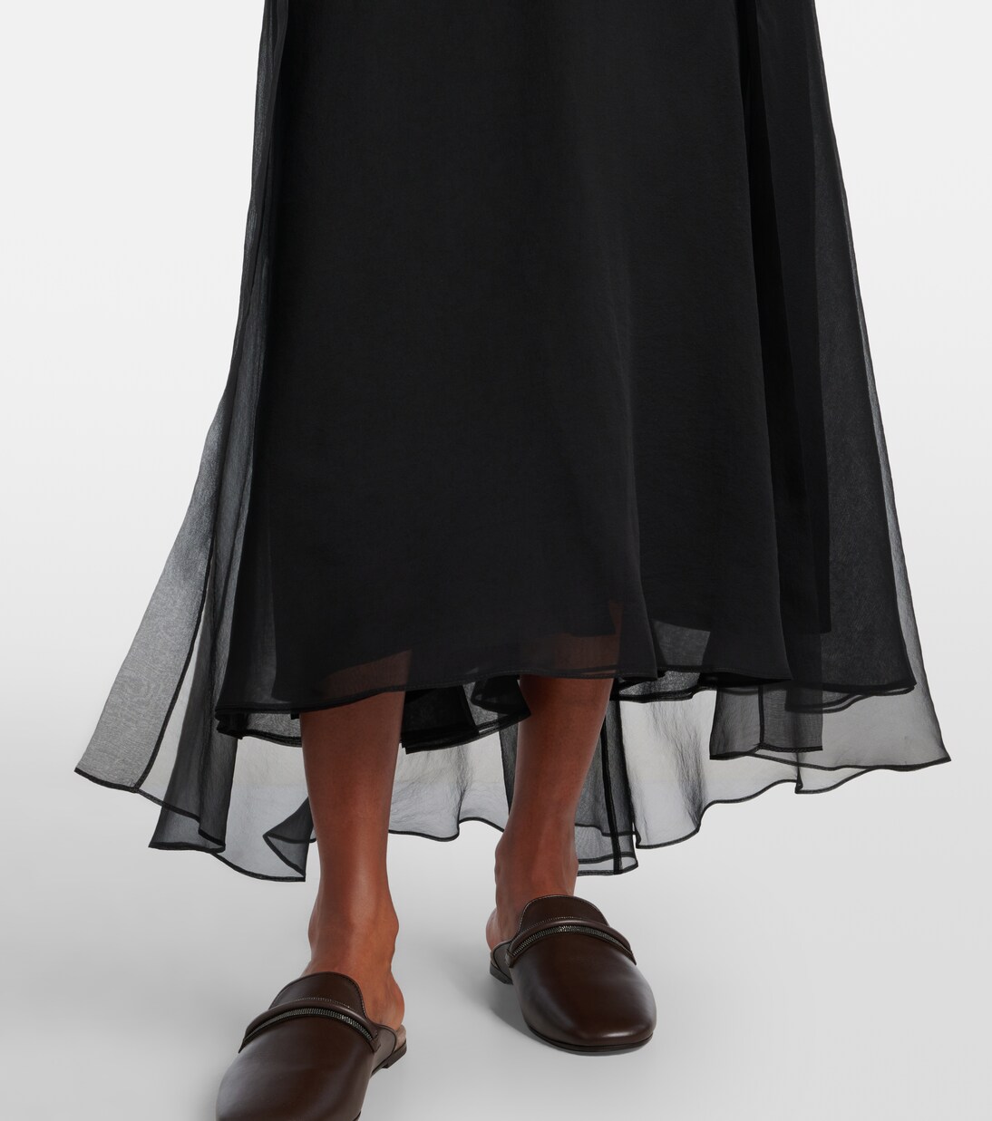 Midirock aus Seidensatin | Brunello Cucinelli