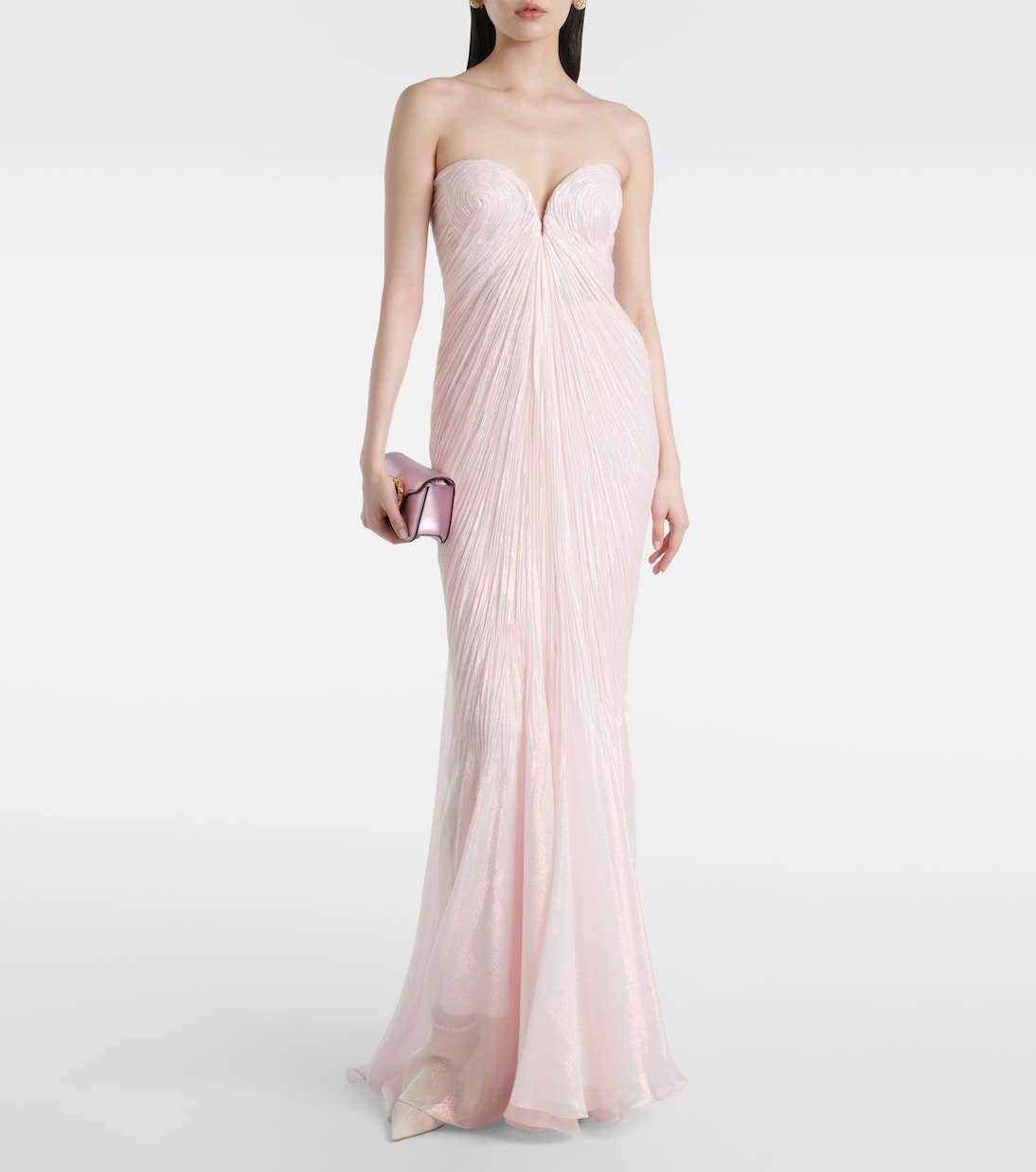 Abito lungo Meilien in chiffon di misto seta | Maria Lucia Hohan